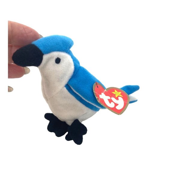 Teenie Beanie Babis Rocket the Blue Jay MFD for McDonald’s 1993 Vintage 6” x 3” - Picture 1 of 10